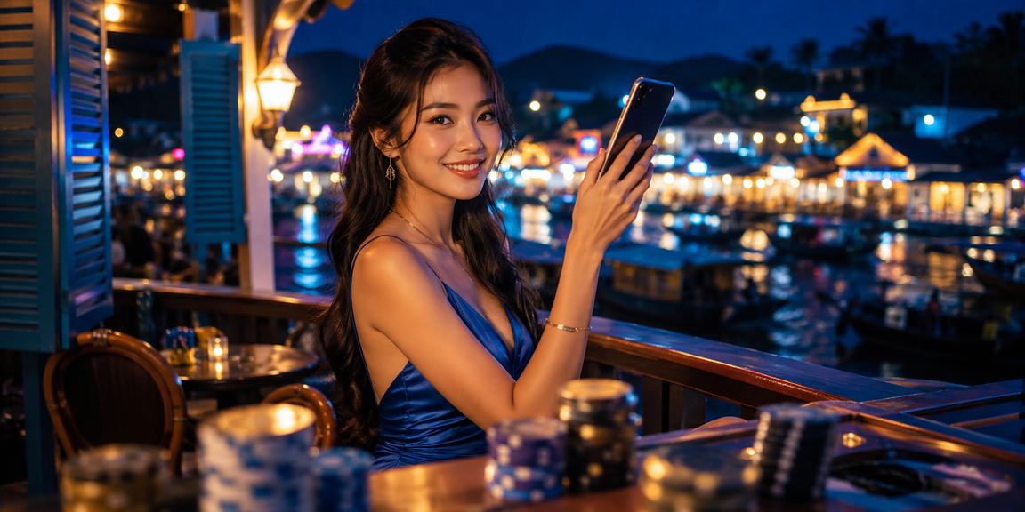 Người dùng tại Phú Quốc đăng nhập tài khoản giải trí trên điện thoại
